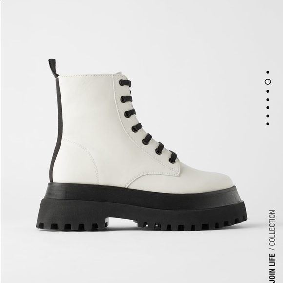 🆂🅾︎🅻🅳 Zara Ankle Leather Boots Treaded Sole - Picture 6 of 11